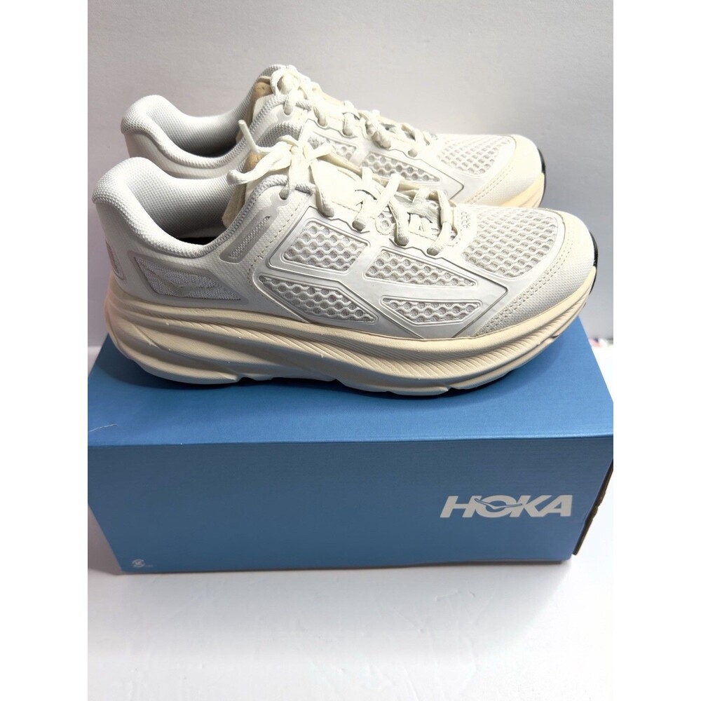 HOKA Clifton One9 Women’s 7.5 Frost/Cosmic Grey Low Top Mesh Lace-Up 1155370 NIB